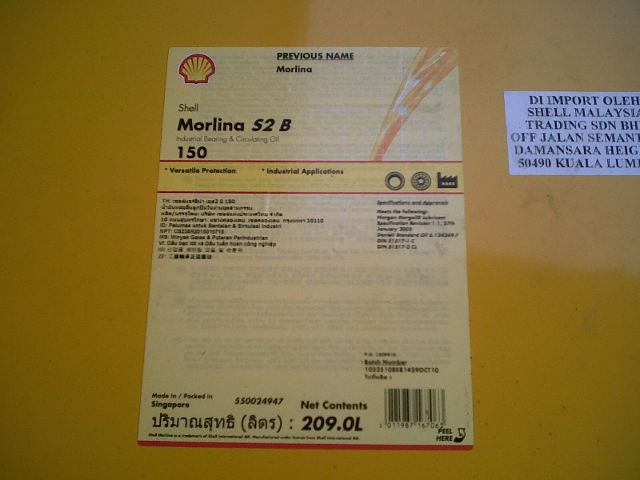 Shell Morlina S2 B 150 209l Hkct Malaysia Hoe Kee Chan Trading Sdn Bhd 600713 M