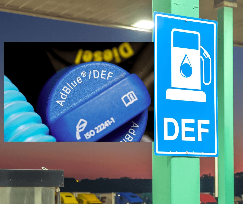 AdBlue diesel exhaust fluid (DEF) pump at a fuel station
